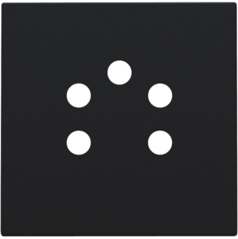 Niko - Afwerkingsset voor 5 polige telefooncontactdoos, black coate - 161-69001