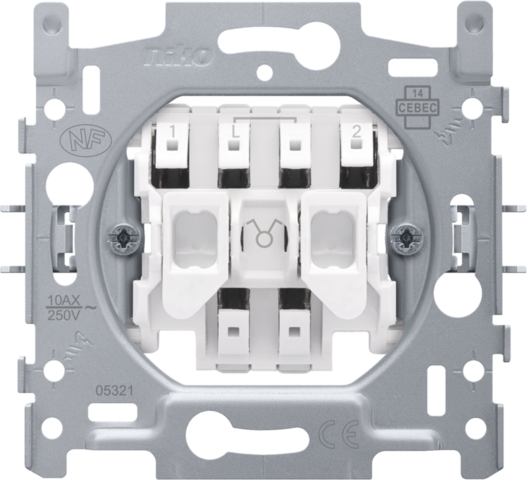 Niko - Sokkel voor serieschakelaar, 10 AX/250 Vac, insteekklemmen - 170-01505