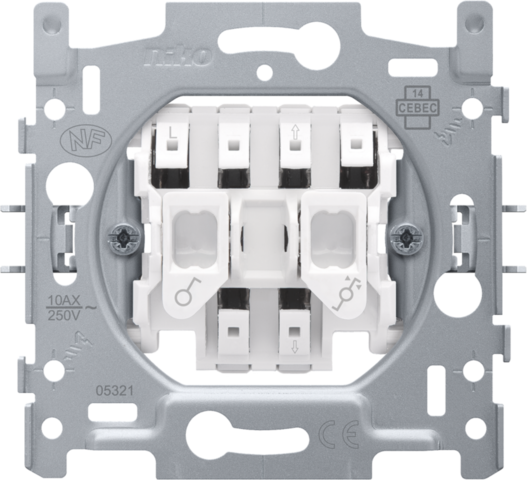 Niko - Sokkel voor rolluikschakelaar, elektrisch gescheiden, 10 AX/ - 170-05905