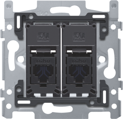 Niko - 2 RJ45 aansluitingen UTP Cat. 6A, vlakke uitvoering, incl. s - 170-65272