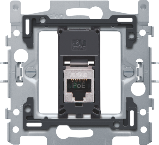 Niko - 1 RJ45 aansluiting STP Cat. 5E, klaar voor PoE++, vlakke uit - 170-66155