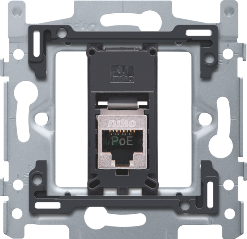 Niko - 1 RJ45 aansluiting STP Cat. 5E, klaar voor PoE++, vlakke uit - 170-66255