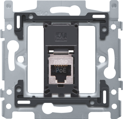 Niko - 1 RJ45 aansluiting STP Cat. 6, klaar voor PoE++, vlakke uitv - 170-66266
