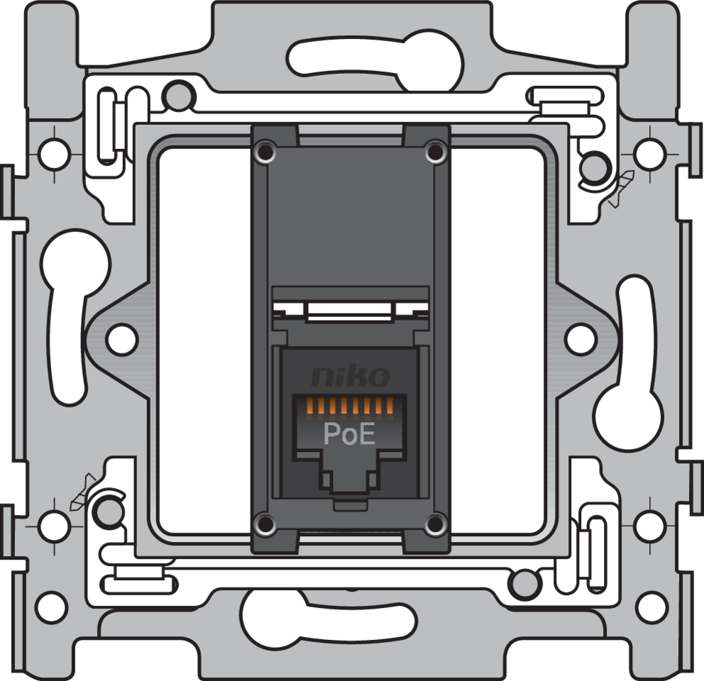 Niko 170-66271: 1 RJ45-aansluiting UTP Cat. 6A, klaar voor PoE++, vlakke uitvoering, incl. sokkel 60 x 71 mm met schroefbevestiging - Image 2
