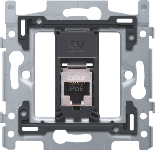 Niko - 1 RJ45 aansluiting STP Cat. 6A, klaar voor PoE++, vlakke uit - 170-66277