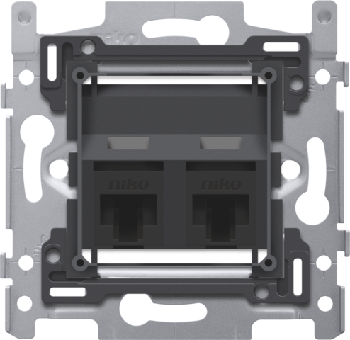 Niko - 2 RJ45 aansluitingen UTP Cat. 6, klaar voor PoE++, schuine u - 170-66362
