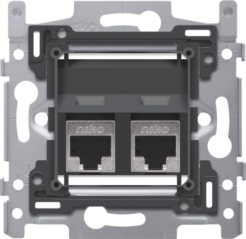 Niko - 2 RJ45 aansluitingen STP Cat. 6A, klaar voor PoE++, schuine - 170-66377