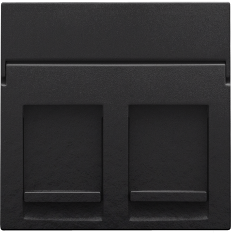 Niko - Centraalplaat data 2x RJ, piano black coated - 200-65200