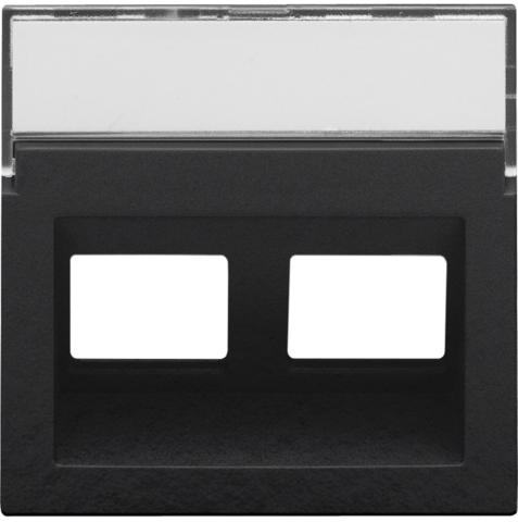Niko - Centraalplaat data 2x RJ schuine uitgang, piano black coated - 200-65400