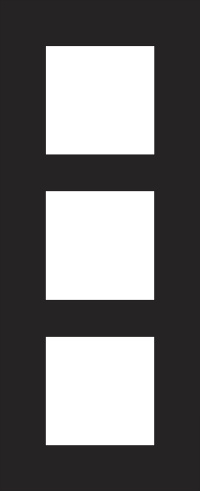 Niko 200-76300: Drievoudige afdekplaat, 60 mm centerafstand, verticaal, Niko Pure Bakelite® piano black - Image 2