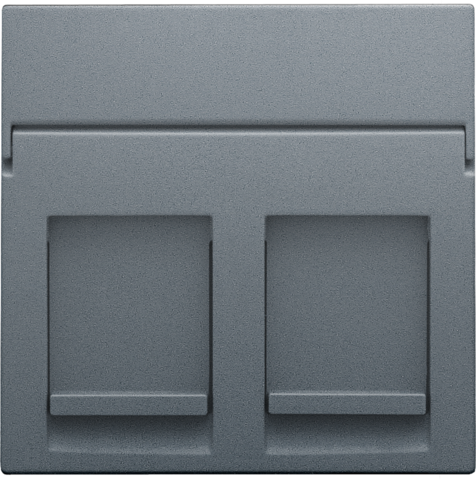 Niko - Centraalplaat data 2x RJ, blue grey coated - 220-65200