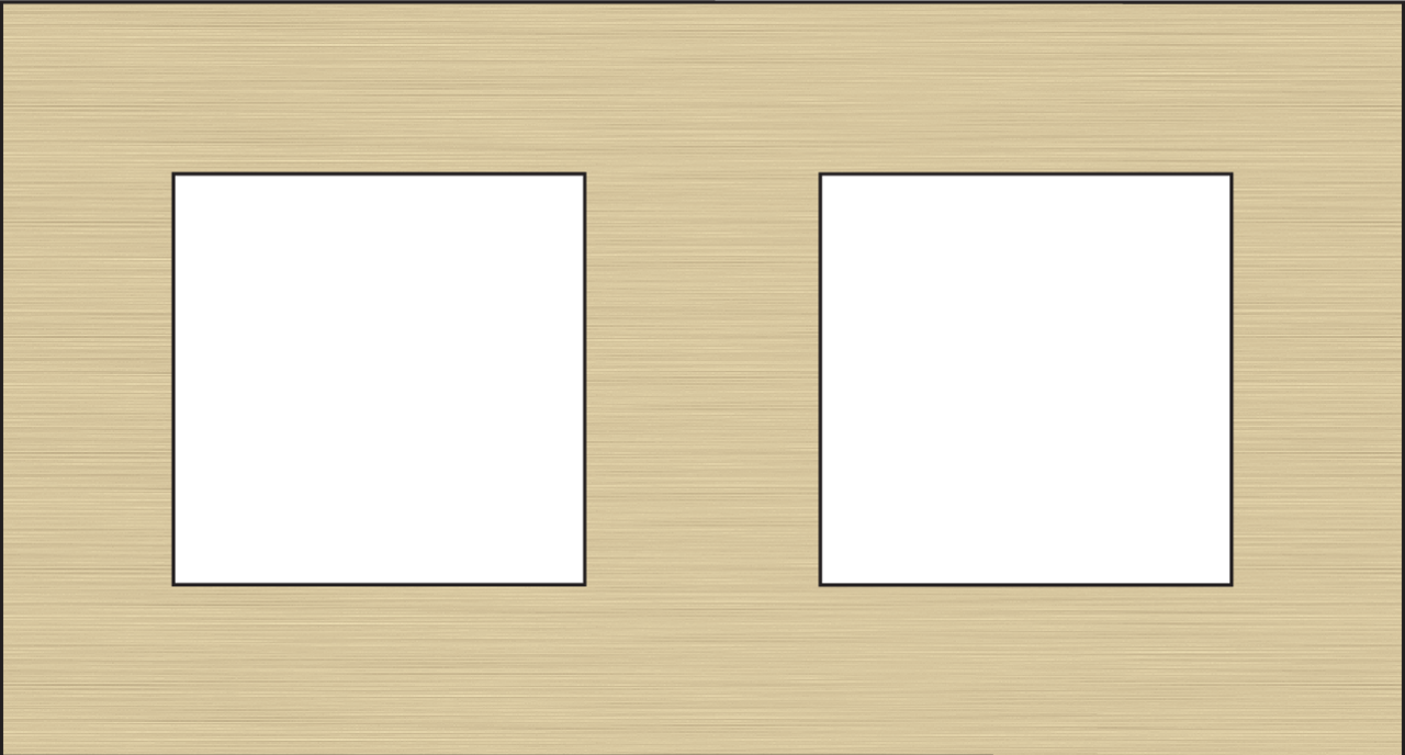 Niko 227-76800: Tweevoudige afdekplaat met 71 mm centerafstand, Niko Pure alu gold brushed - Image 2