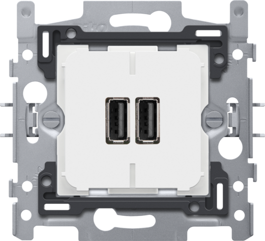 Niko - Dubbele smart USB A lader, 3,5 A, klauwbevestiging - 420-00510
