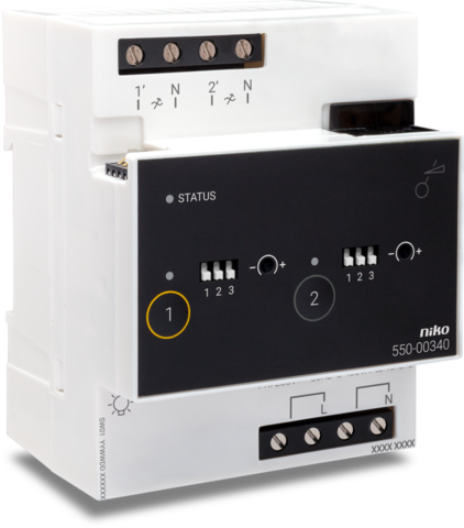 Niko - dimmodule domotica verlichting 2x400w DIN rail kast - 550-00340