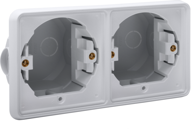 Niko - Spuitwaterdichte tweevoudige horizontale inbouwdoos voor twe - 700-75000