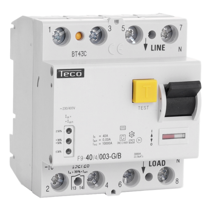 TECO - Diff. schak. 4P 40A 30mA Type B - F9404003GB