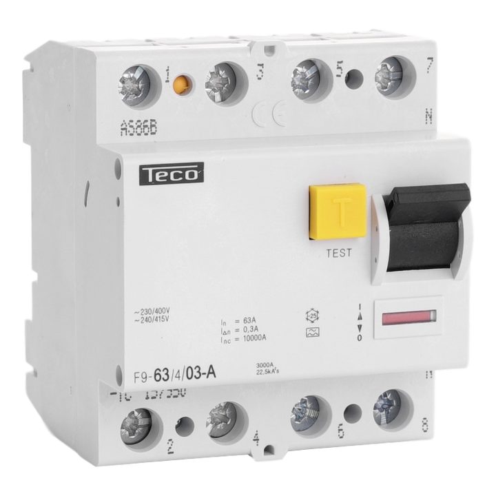 TECO - Diff. schak. 4P 63A 300mA Type A - F963403A