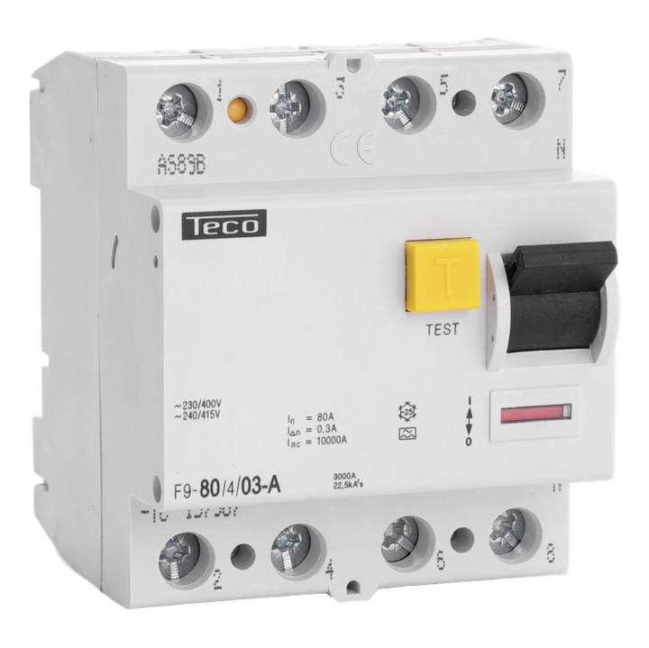 TECO - Diff. schak. 4P 80A 300mA Type A - F980403A
