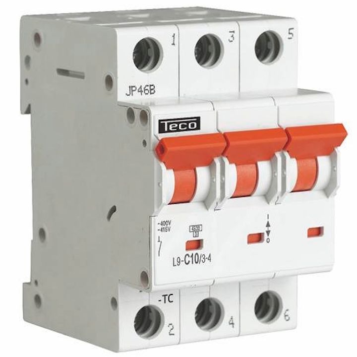 TECO - Automaat 3P 10A 4,5kA Curve C - L9C1034