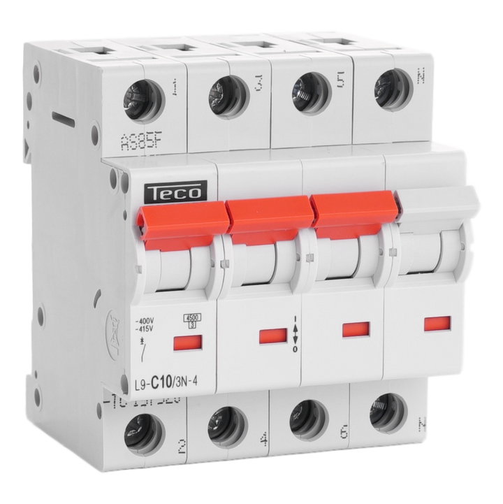 TECO - Automaat 3N 10A 4,5kA Curve C - L9C103N4