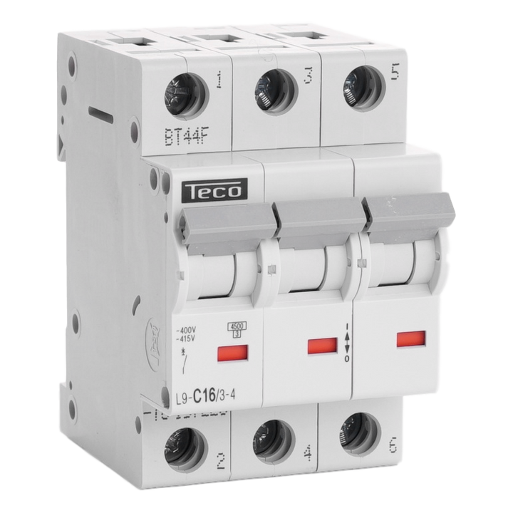 TECO - Automaat 3P 16A 4,5kA Curve C - L9C1634