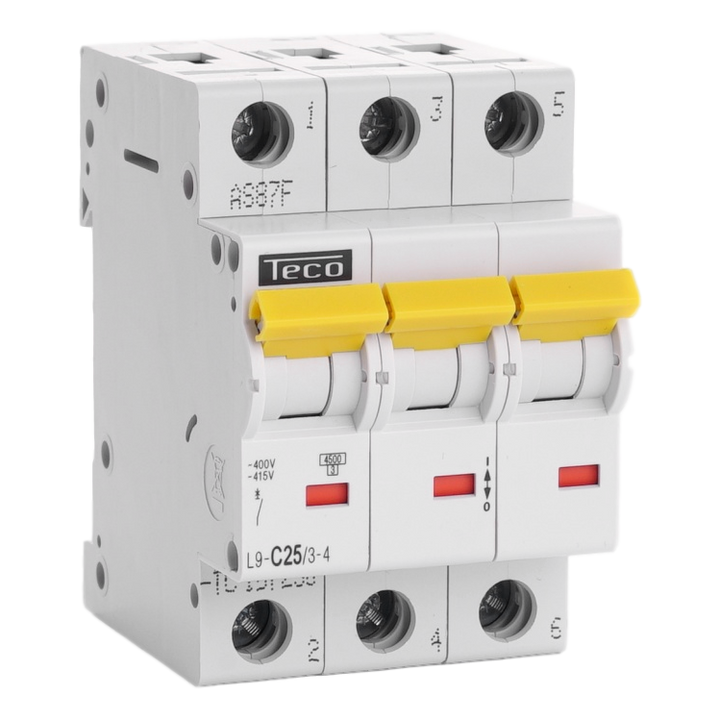 TECO - Automaat 3P 25A 4,5kA Curve C - L9C2534