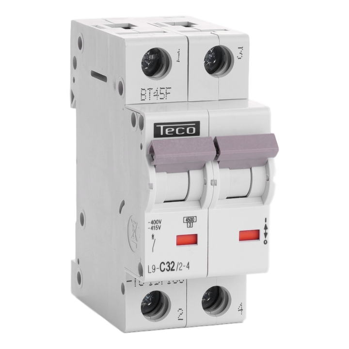 TECO - Automaat 2P 32A 4,5kA Curve C - L9C3224