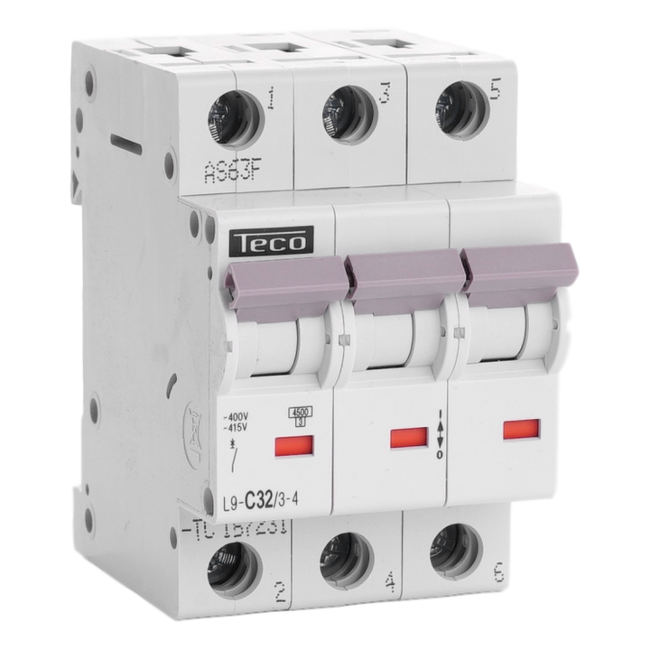 TECO - Automaat 3P 32A 4,5kA Curve C - L9C3234