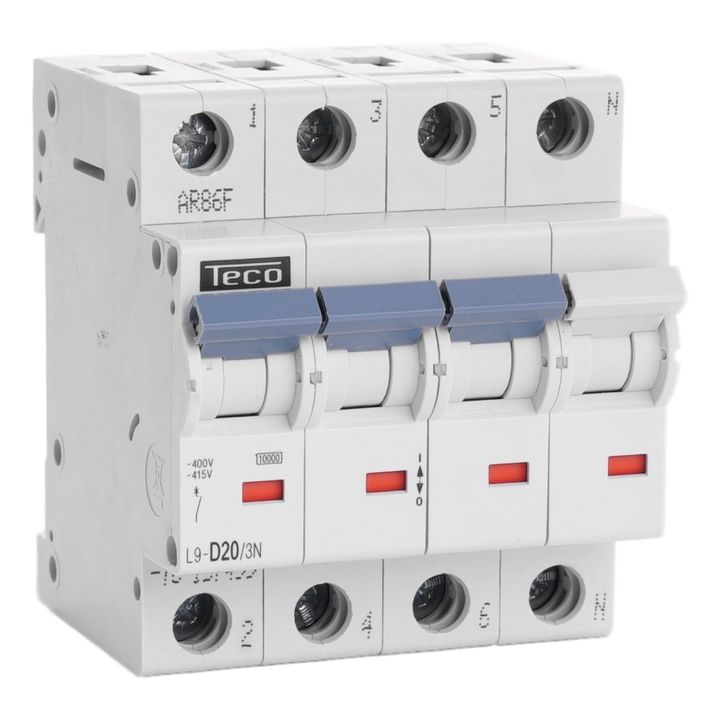 TECO - Automaat 3N 20A 10kA Curve D - L9D203N